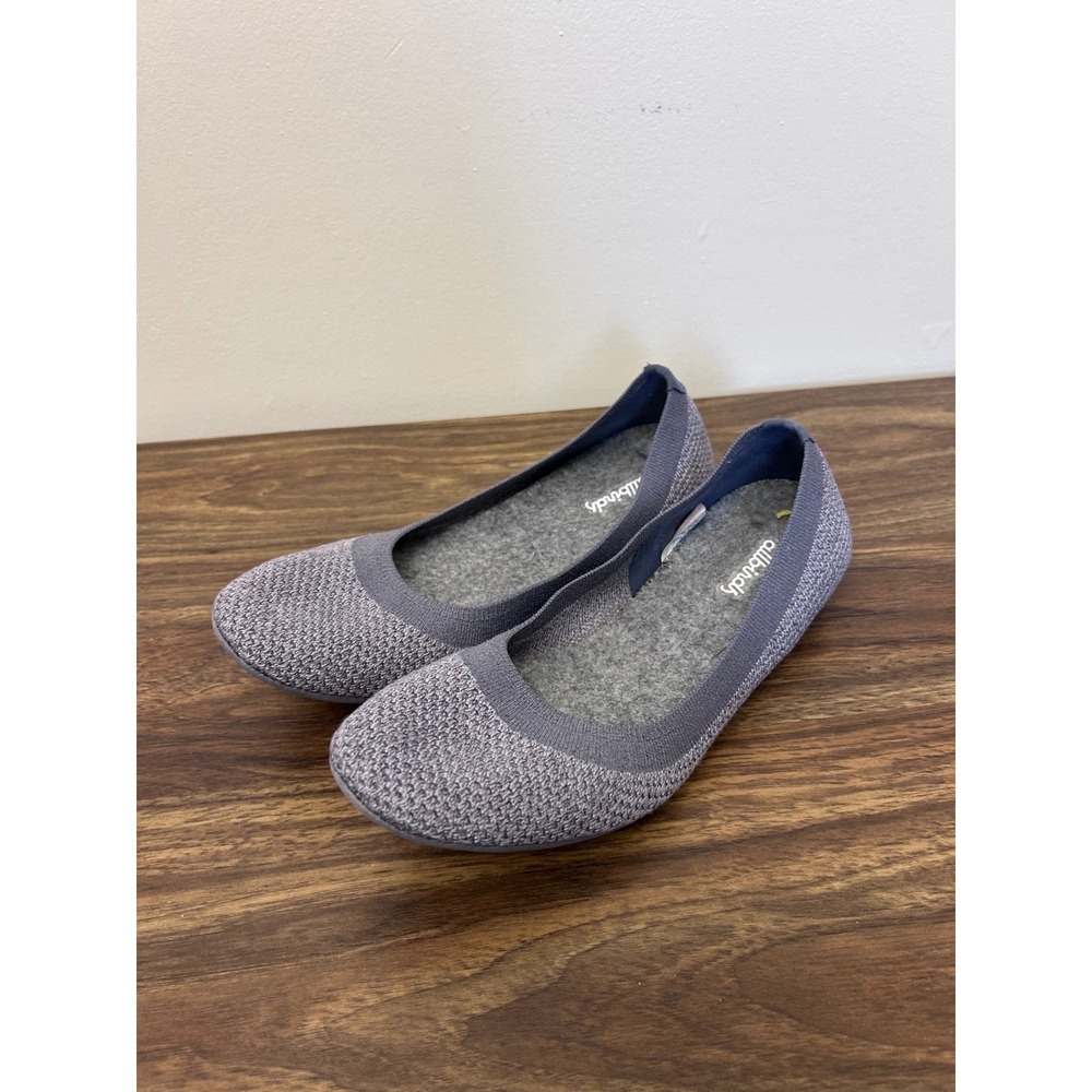Allbirds Women's Wool Ballet Flats Gray Size 7.5 Knit‎ Slip On Comfort Shoes